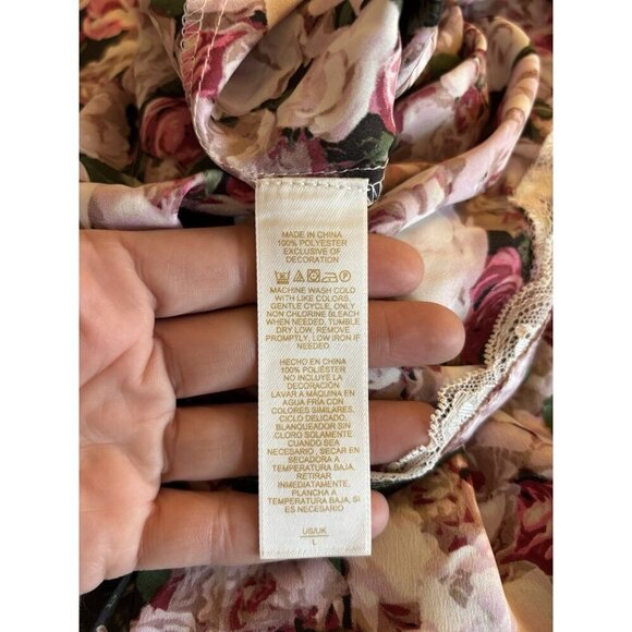 Kate Spade Dream A Little Dream Loungeware Romper Women’s LARGE Pink Floral - Picture 8 of 12